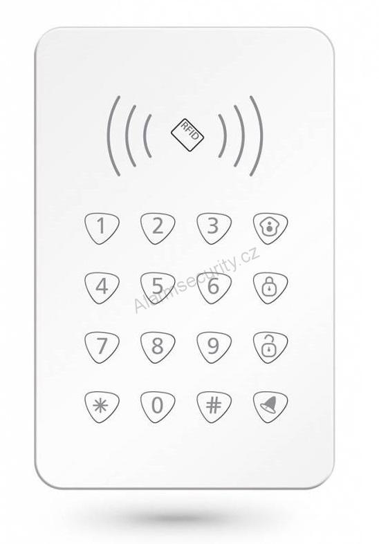 Bezdrátová podsvícená klávesnice s RFID čtečkou pro alarm systém AS-S2G