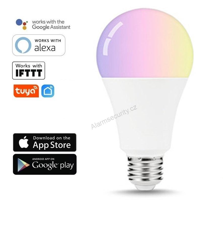 Wi-fi Smart LED žárovka dálkově ovládaná aplikací, 10W, RGB - TUYA