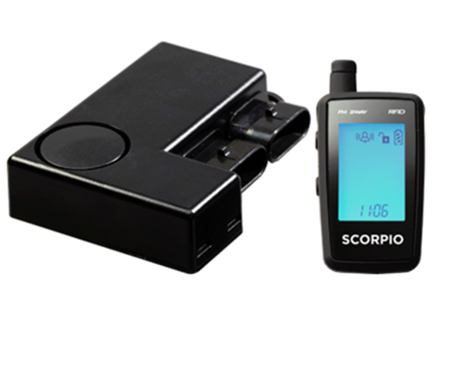 SCORPIO SRX-900 dvoucestný zabezpečovací systém pro motorky, hands-free RFID 