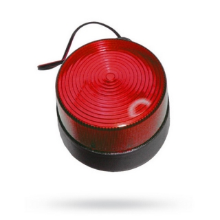 Stroboskopické výstražné světlo červené, drátové pro alarmy