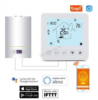 WiFi chytrý termostat 3A pro ovládání plynového kotle- TUYA, Android/iOS, IFTTT