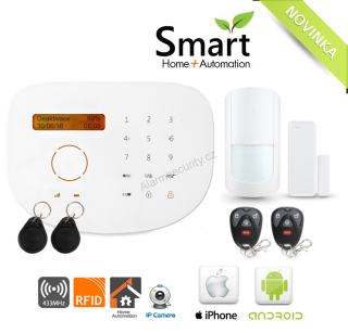 Bezdrátový GSM/RFID/LCD zabezpečovací systém SmartHome 